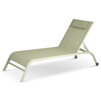 Bali Metal Sun Lounger Sage Green Set of 2