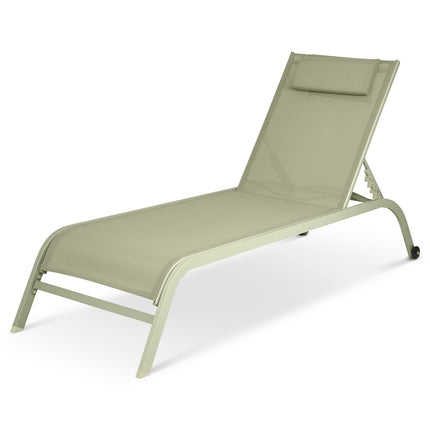 Bali Metal Sun Lounger Sage Green Set of 2