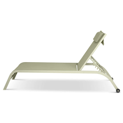 Bali Metal Sun Lounger Sage Green Set of 2