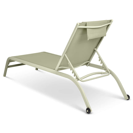 Bali Metal Sun Lounger Sage Green Set of 2