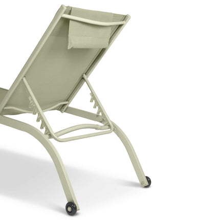 Bali Metal Sun Lounger Sage Green Set of 2