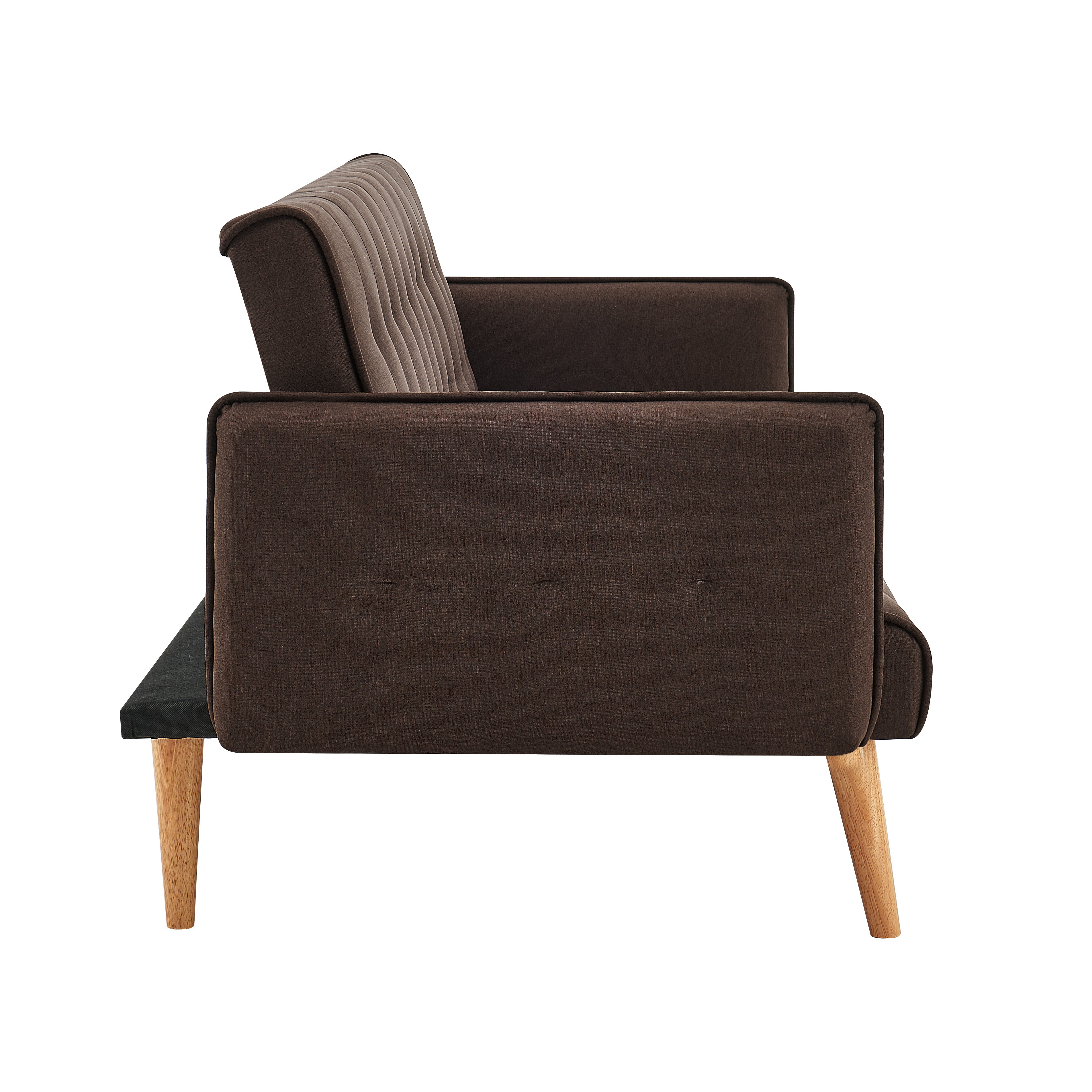 Mario Sofa Bed Click Clack 3 Seater Double - Brown Bargainia