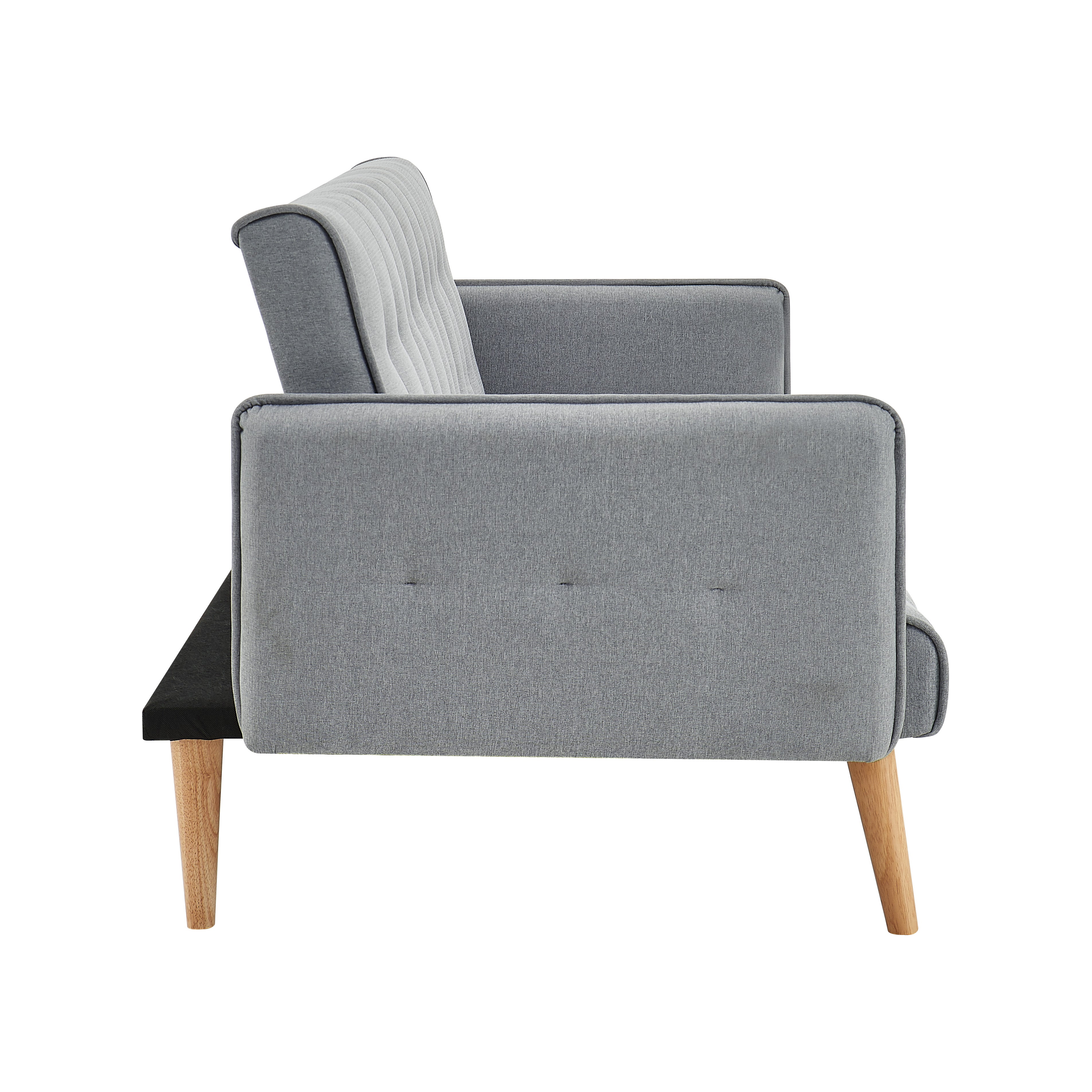 Mario Click Clack 3 Seater Double Sofa Bed - Grey Bargainia