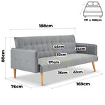 Canapé-lit double 3 places Mario Click Clack - Gris