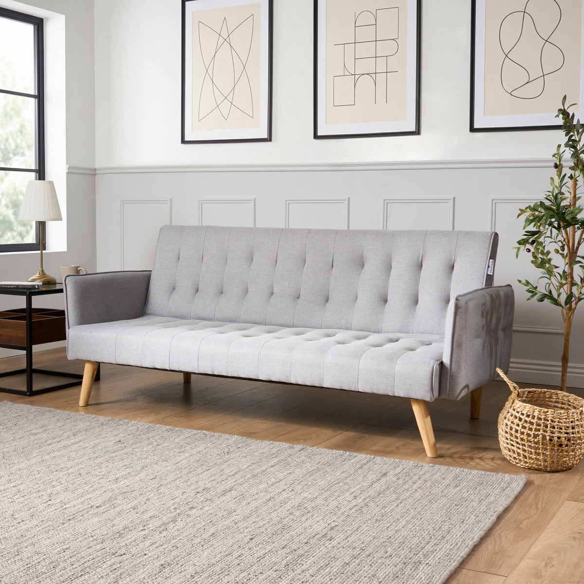 Canapé-lit double 3 places Mario Click Clack - Gris