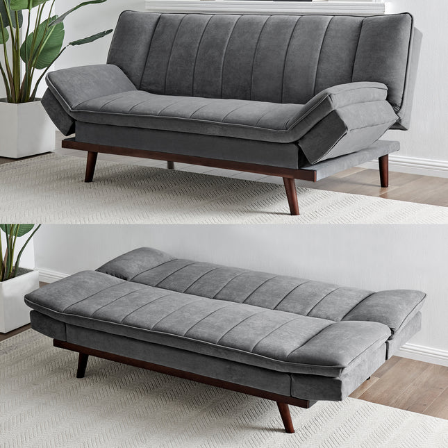 Mondaine Sofa Bed Click Clack Double - Grey Velvet