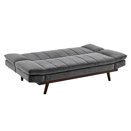 Mondaine Click Clack Double Velvet Sofa Bed - Grey-5056536102812-Bargainia.com
