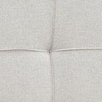 Britney Beige Click Clack Sofa Bed, 3 Seater Linen Blend Fabric Settee, Converts to Double Bed, Chrome Legs