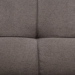 Britney Brown Click Clack Sofa Bed, 3 Seater Linen Blend Fabric Settee, Converts to Double Bed, Chrome Legs