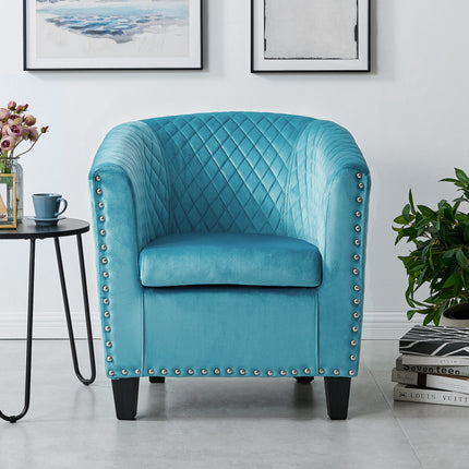 Stilo Velvet Tub Chair - Blue