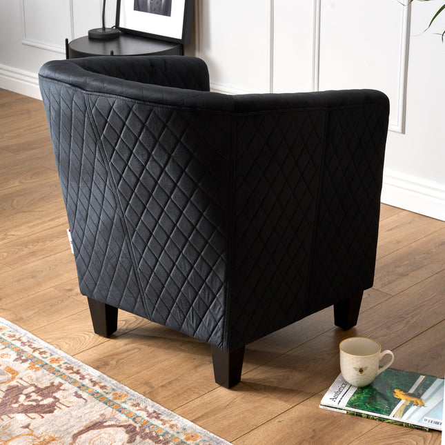 Tub Arm Chair - Stilo Velvet Black