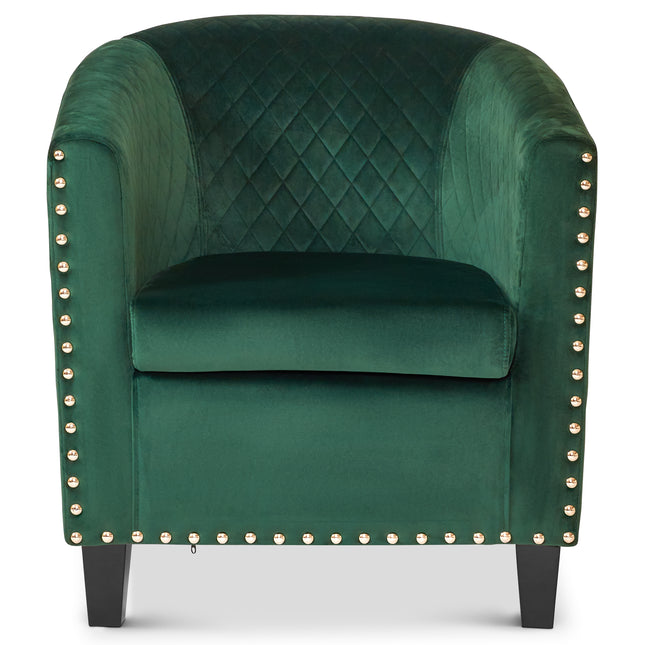 Stilo Velvet Tub Chair - Green