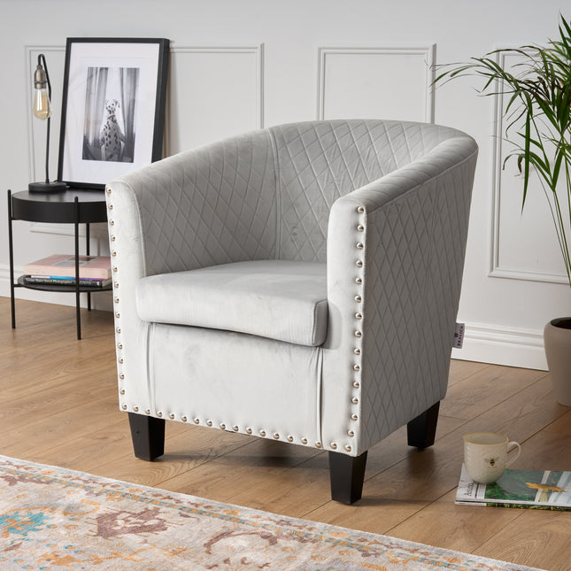 Tub Arm Chair - Stilo Velvet Grey