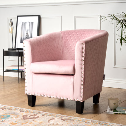 Tub Arm Chair - Stilo Velvet Pink