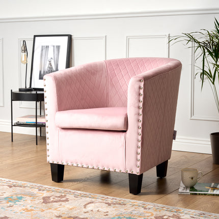 Tub Arm Chair - Stilo Velvet Pink