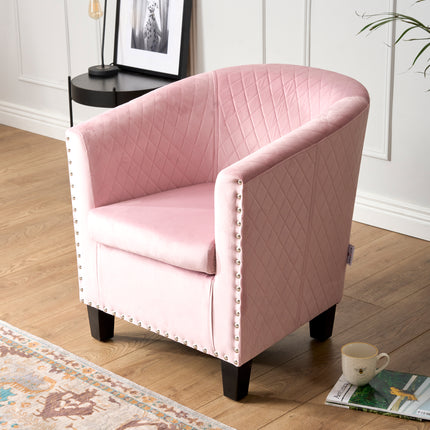 Tub Arm Chair - Stilo Velvet Pink