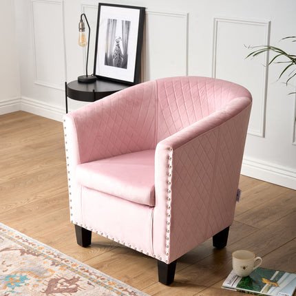 Tub Arm Chair - Stilo Velvet Pink