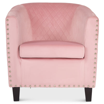 Tub Arm Chair - Stilo Velvet Pink