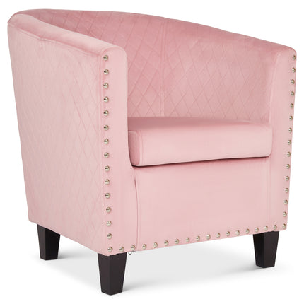 Tub Arm Chair - Stilo Velvet Pink