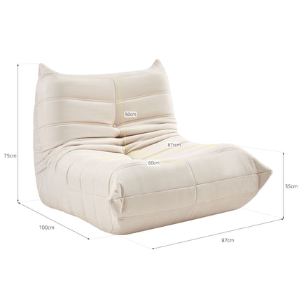 Cocoon 2 Seater Upholstered Sofa - Beige