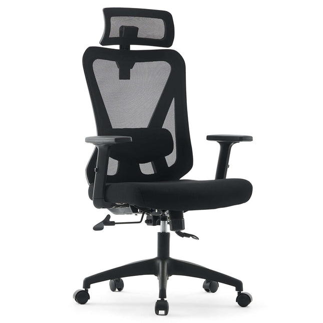 Ergonomic Black Fully Adjustable Mesh Office Gaming Chair-5056536118837-Bargainia.com