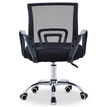 Modern Curve Ergonomic Black Office Chair With Swivel Wheels-5056536118844-Bargainia.com