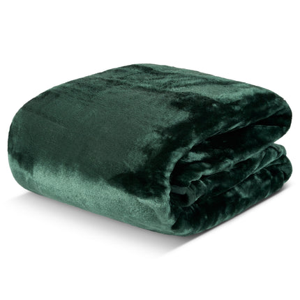 Hibernate Collection Soft Faux Mink Throw Thick Luxury Blanket - Emerald Green