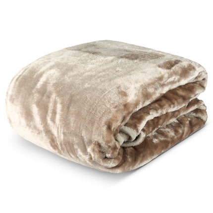 Hibernate Cosy Collection Soft Faux Mink Throw Thick Luxury Blanket - Mink