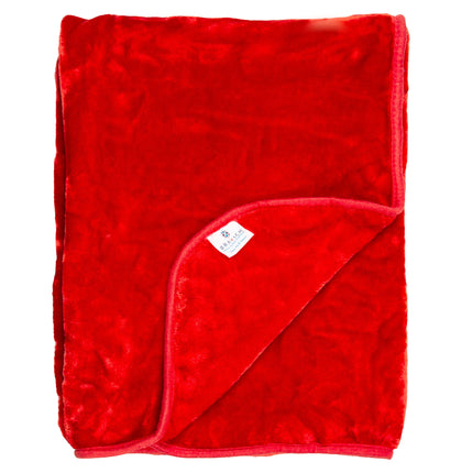 Soft Faux Mink Throw 150 x 200cm - Red-5056536106704-Bargainia.com