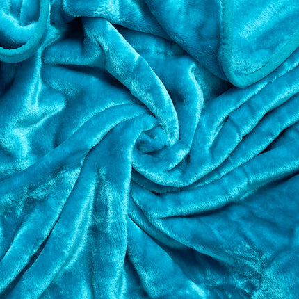 Hibernate Collection Soft Faux Mink Throw Thick Luxury Blanket - Turquoise