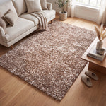 Tapis épais à poils longs beige mélangé - Californie