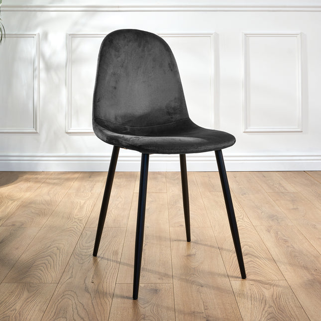 Ron Dining Chair - Grey Velvet