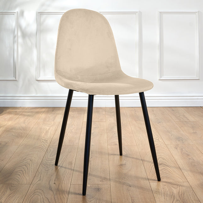 Ron Dining Chair - Ivory White Velvet