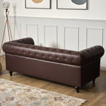Canapé Chesterfield en similicuir - Marron