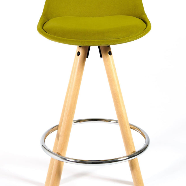 Barcelona Bar Stools Matte Velvet - Olive Green Stools Clearance