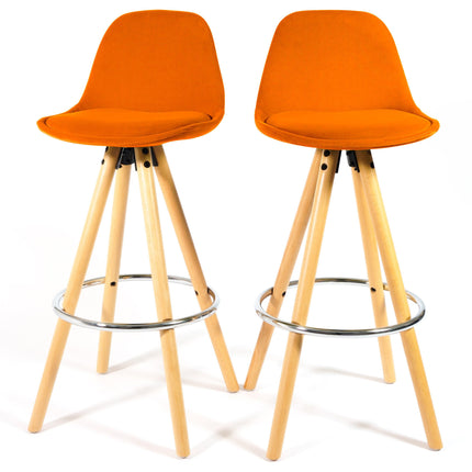 Barcelona Bar Stools - Set Of 2 - Terracotta Orange-5056150252856-Bargainia.com