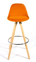 Barcelona Bar Stools Matte Velvet - Terracotta Orange Clearance