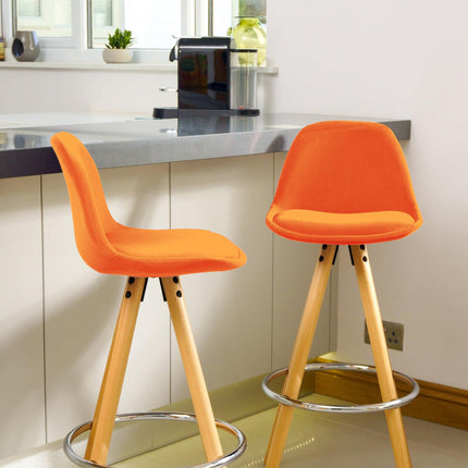 Barcelona Bar Stools - Set Of 2 - Terracotta Orange-5056150252856-Bargainia.com