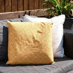 Antique Gold Art Deco Outdoor Garden Cushion - 42 x 42cm-8713229053659-Bargainia.com