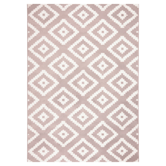 Pink Modern Tiles Motif Rug - Plus-Bargainia.com