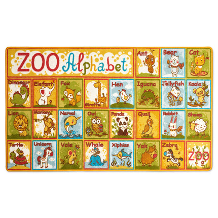 Zoo Alphabet Play Mat Nursery Play Room Non Slip Rug