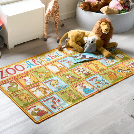 Zoo Alphabet Play Mat Nursery Play Room Non Slip Rug