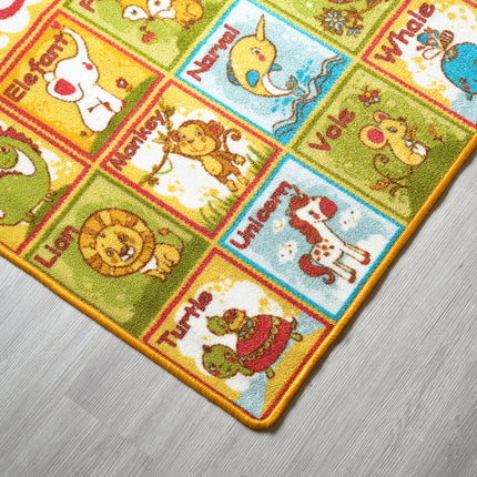 Zoo Alphabet Play Mat Nursery Play Room Non Slip Rug