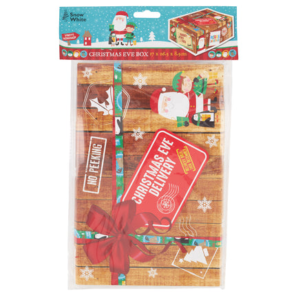 Wooden Effect Festive Parcel Christmas Eve Box - Assorted Sizes