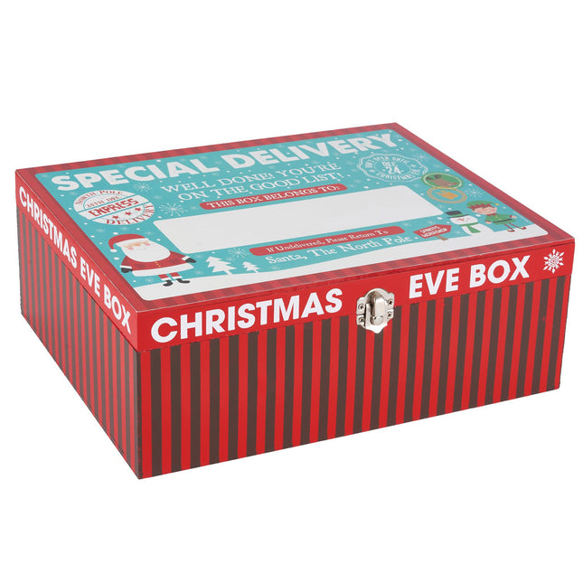 Wooden Christmas Eve Gift Box With Write On Panel - 30 x 20 x 12cm-5050565491305-Bargainia.com
