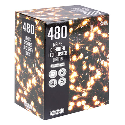 480 LED Cluster Lights - Warm White - 6m-5050565535610-Bargainia.com