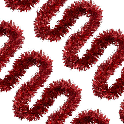 2m Thick Tinsel - Red-Bargainia.com