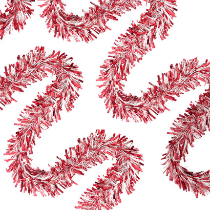 Red/White Candy Mix Tinsel - 2M-5050565540164-Bargainia.com