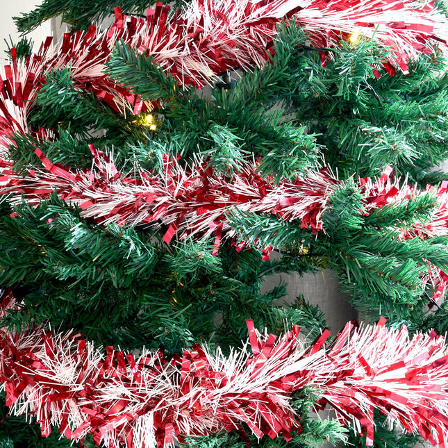 Red/White Candy Mix Tinsel - 2M-5050565540164-Bargainia.com