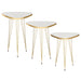 Tigris Set of 3 Triangle Side Tables - White & Gold Marble-5056536101303-Bargainia.com
